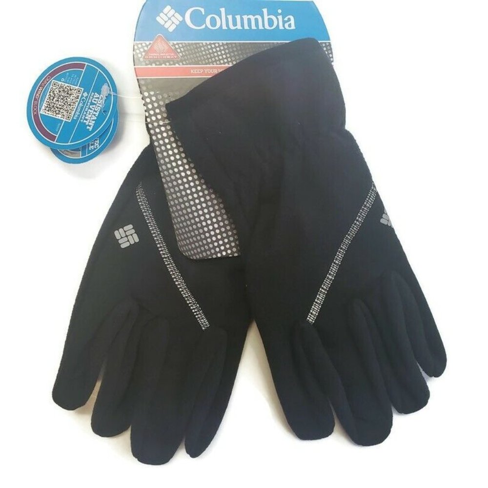 Womens Size L Columbia Omni Wind Bloc Touch Screen Warm Winter Gloves Black - Picture 2 of 6